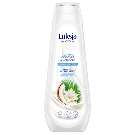 Luksja Silk Care Kremowy płyn do kąpieli Kokos i Gardenia 900 ml